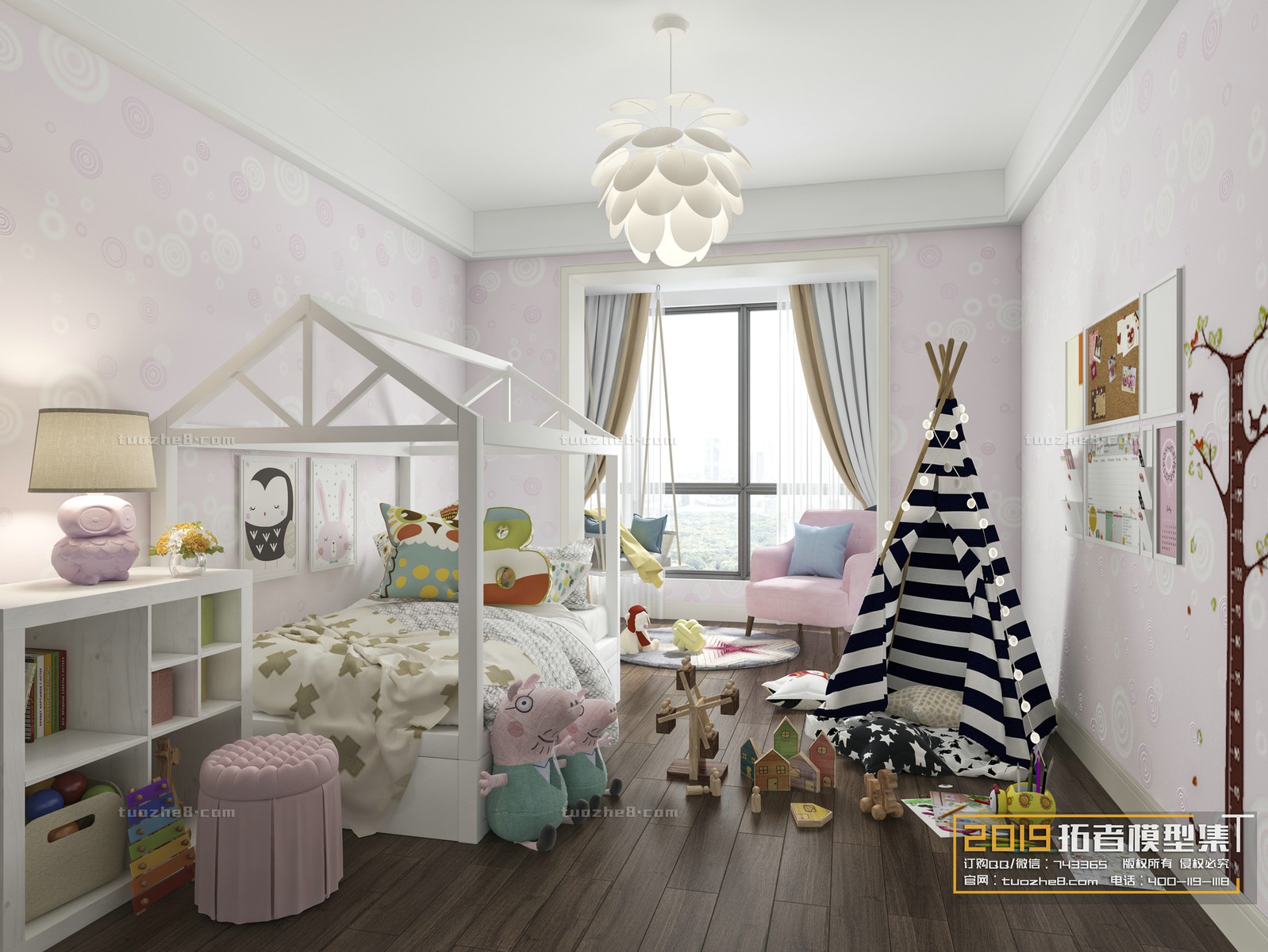 اتاق خواب کودک 3d اماده رندر_media__slider
